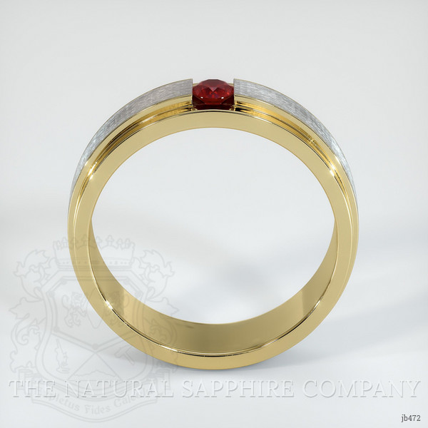 14K Yellow Gold Ruby Men's Wedding Band