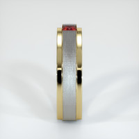 14K Yellow Gold Ruby Men's Wedding Band Image