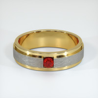 18K Yellow Gold Ruby Men's Wedding Band Video