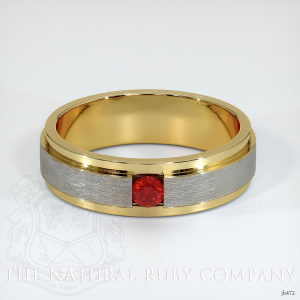 18K Yellow Gold Ruby Men's Wedding Band