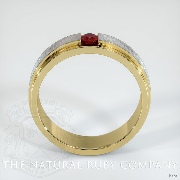 18K Yellow Gold Ruby Men's Wedding Band