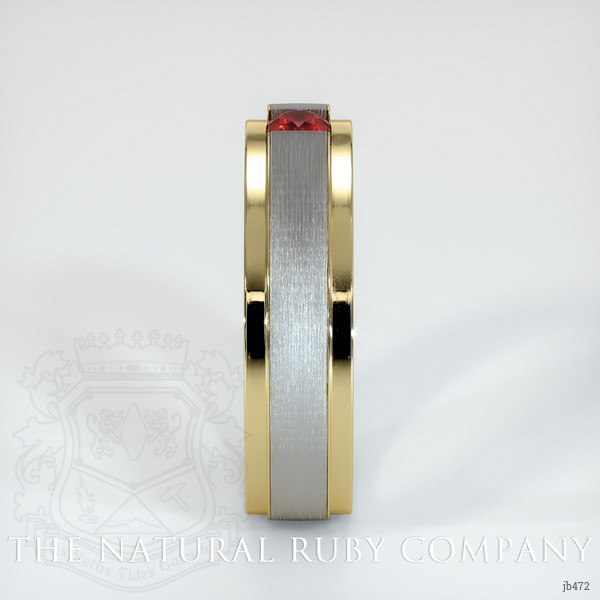 18K Yellow Gold Ruby Men's Wedding Band
