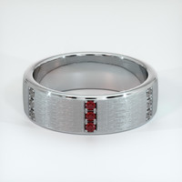 Platinum 950 Ruby and Diamond Men's Wedding Band Video