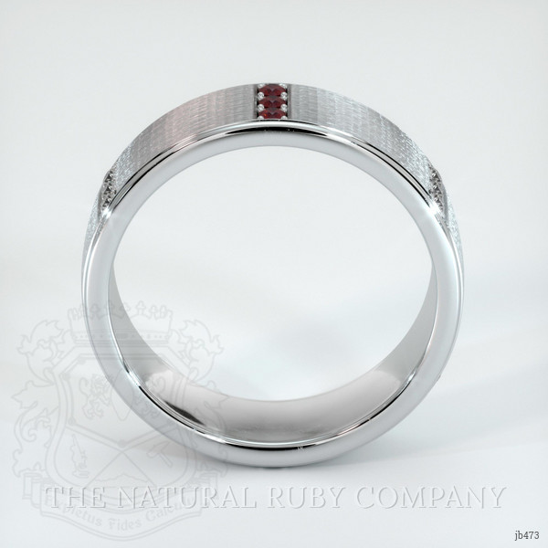 Platinum 950 Ruby and Diamond Men's Wedding Band