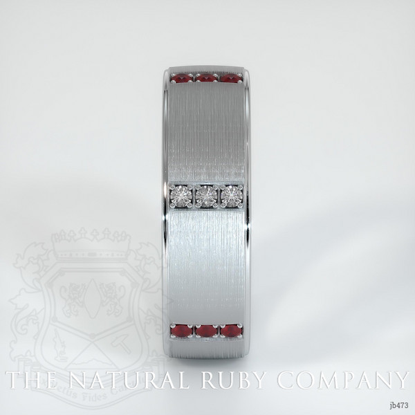 Platinum 950 Ruby and Diamond Men's Wedding Band