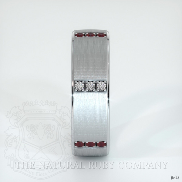 Platinum 950 Ruby and Diamond Men's Wedding Band