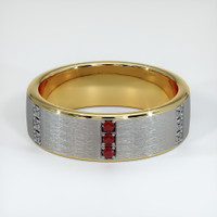 14K Yellow Gold Diamond and Ruby Men's Wedding Band Video