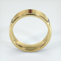 14K Yellow Gold Ruby and Diamond Men's Wedding Band Image