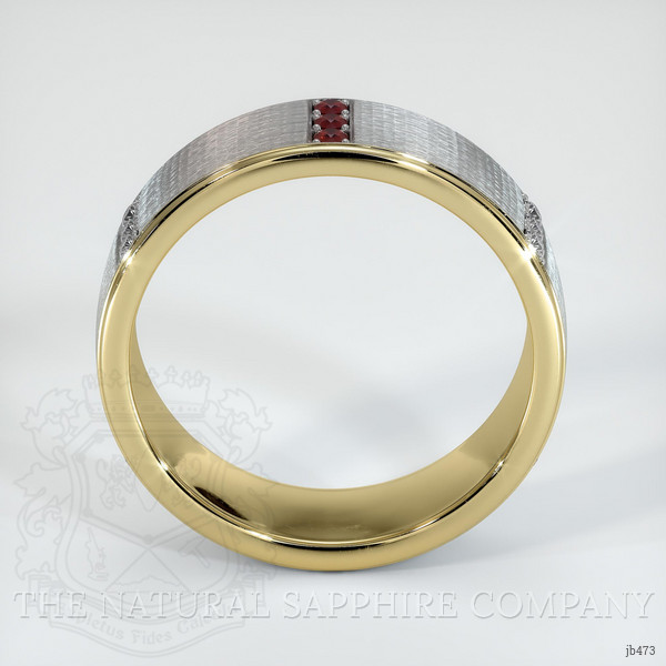 14K Yellow Gold Ruby and Diamond Men's Wedding Band