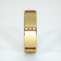 14K Yellow Gold Ruby and Diamond Men's Wedding Band Image