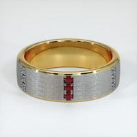 18K Yellow Gold Diamond and Ruby Men's Wedding Band Video