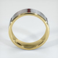 18K Yellow Gold Diamond and Ruby Men's Wedding Band Image