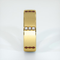 18K Yellow Gold Ruby and Diamond Men's Wedding Band Image