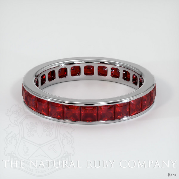 18K White Gold Ruby Eternity Wedding Band