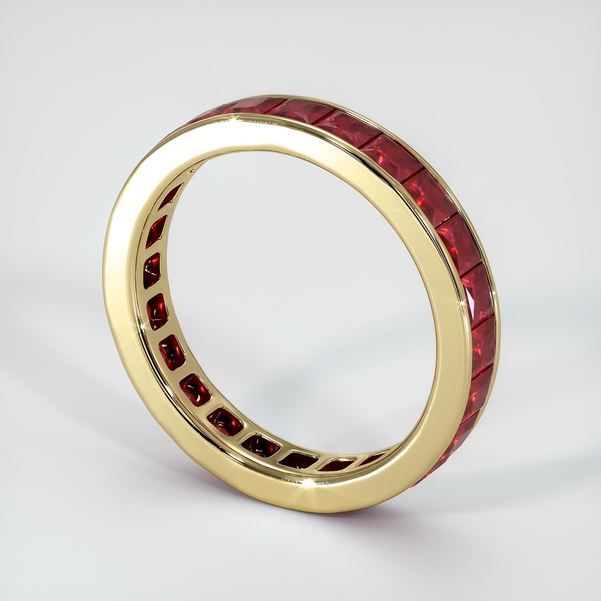 ruby anniversary band yellow gold