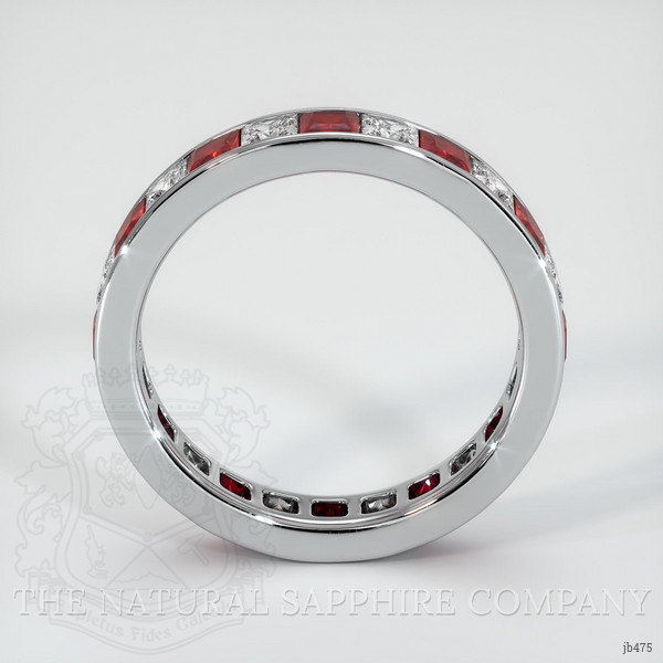 Platinum 950 White Sapphire and Ruby Eternity Wedding Band
