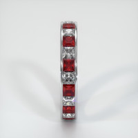 Platinum 950 White Sapphire and Ruby Eternity Wedding Band Image