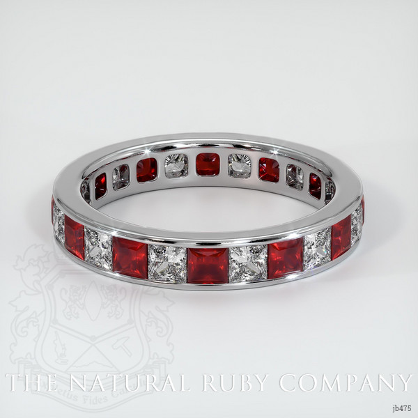 14K White Gold Sapphire and Ruby Eternity Wedding Band