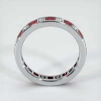 18K White Gold White Sapphire and Ruby Eternity Wedding Band Image