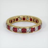 14K Yellow Gold Sapphire and Ruby Eternity Wedding Band Video