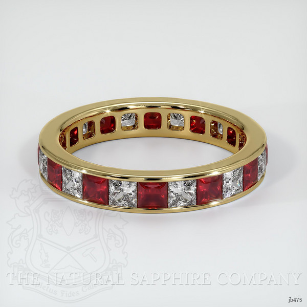 14K Yellow Gold Sapphire and Ruby Eternity Wedding Band