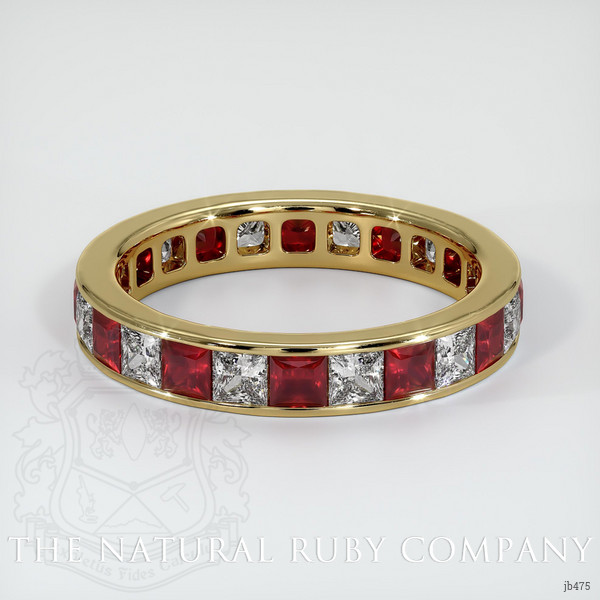 14K Yellow Gold Sapphire and Ruby Eternity Wedding Band