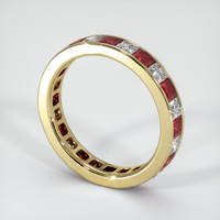 14K Yellow Gold Sapphire and Ruby Eternity Wedding Band Image
