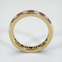 14K Yellow Gold Sapphire and Ruby Eternity Wedding Band Image