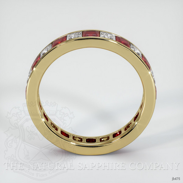 14K Yellow Gold Sapphire and Ruby Eternity Wedding Band