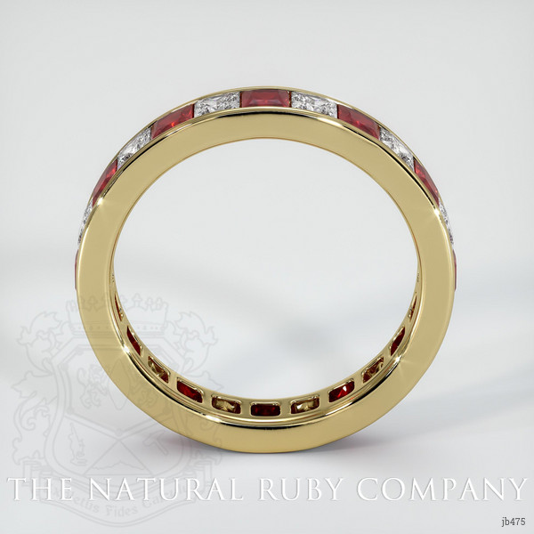 14K Yellow Gold Sapphire and Ruby Eternity Wedding Band