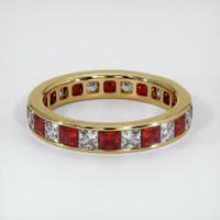 18K Yellow Gold Sapphire and Ruby Eternity Wedding Band Video