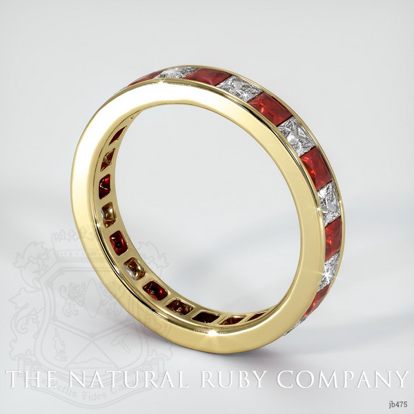 18K Yellow Gold Sapphire and Ruby Eternity Wedding Band