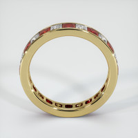 18K Yellow Gold Sapphire and Ruby Eternity Wedding Band Image