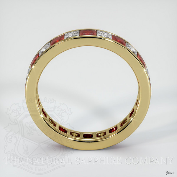 18K Yellow Gold Sapphire and Ruby Eternity Wedding Band