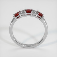 Platinum 950 Diamond and Ruby Prong Wedding Band Image