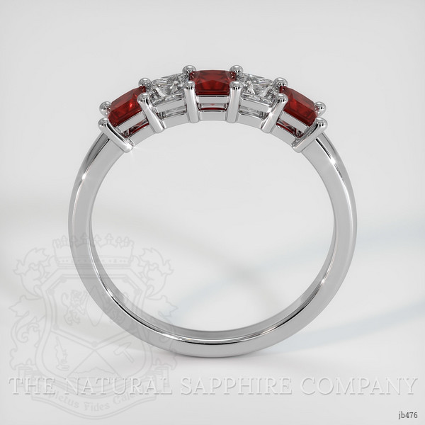 Platinum 950 Ruby and Diamond Prong Wedding Band