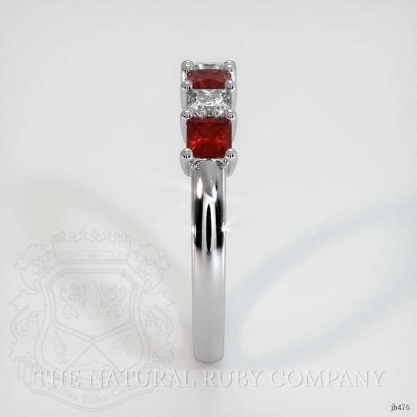 Platinum 950 Ruby and Diamond Prong Wedding Band