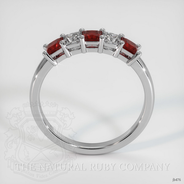 14K White Gold Diamond and Ruby Prong Wedding Band