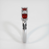 18K White Gold Diamond and Ruby Prong Wedding Band Image