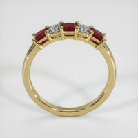 14K Yellow Gold Ruby and Diamond Prong Wedding Band Image