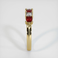 14K Yellow Gold Ruby and Diamond Prong Wedding Band Image
