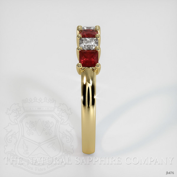14K Yellow Gold Ruby and Diamond Prong Wedding Band