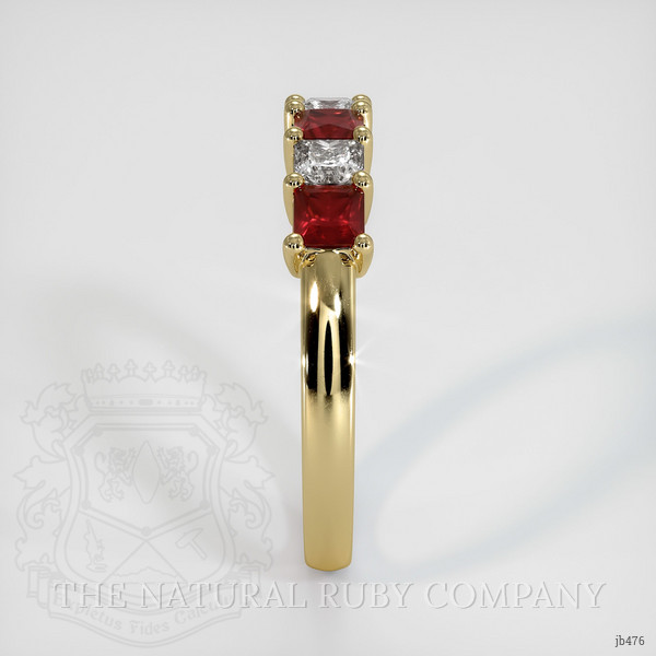 14K Yellow Gold Ruby and Diamond Prong Wedding Band