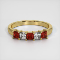 18K Yellow Gold Ruby and Diamond Prong Wedding Band Video