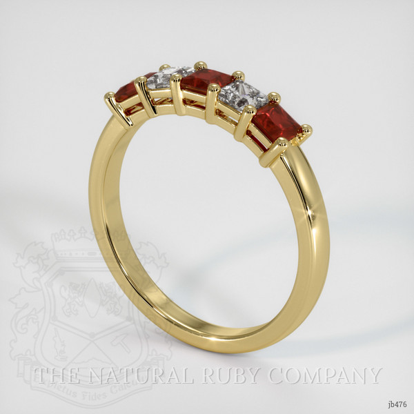 18K Yellow Gold Ruby and Diamond Prong Wedding Band