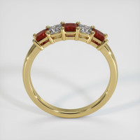 18K Yellow Gold Ruby and Diamond Prong Wedding Band Image