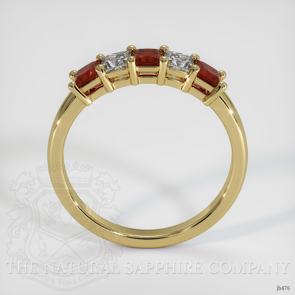 18K Yellow Gold Ruby and Diamond Prong Wedding Band