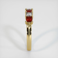 18K Yellow Gold Ruby and Diamond Prong Wedding Band Image