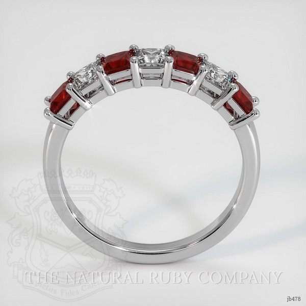 14K White Gold Ruby and Diamond Prong Wedding Band