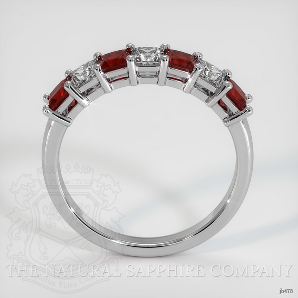 18K White Gold Ruby and Diamond Prong Wedding Band